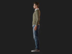 Contemplative University Student 3D Model