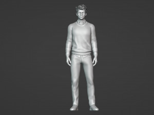 Contemplative University Student 3D Model