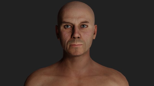 of a realistic athletic bald male Joe Modèle 3D .c4d .max .obj .3ds .fbx .stl .blend 