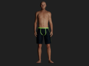 of a realistic athletic bald male Joe Modèle 3D
