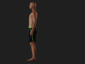 of a realistic athletic bald male Joe 3D Model