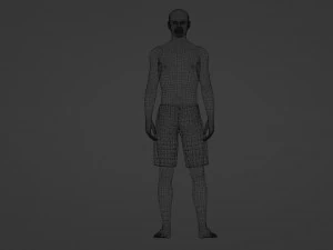 of a realistic athletic bald male Joe 3D Model