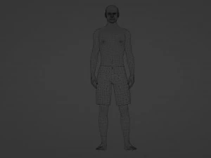 of a realistic athletic bald male Joe 3D Model