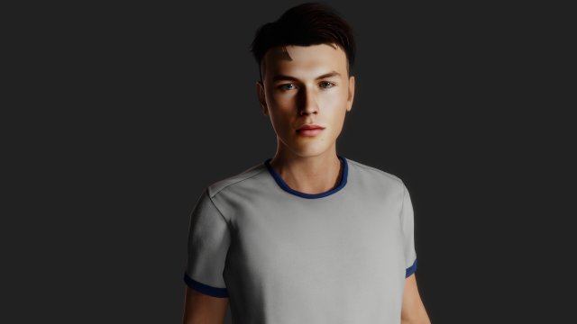 Young College Athlete 3D Модель .c4d .max .obj .3ds .fbx .stl .blend 