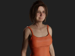 Mulher modesta em traje casual Modelo 3D