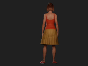 Modest Woman in Casual Attire 3D Model