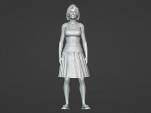 Modest Woman in Casual Attire 3D Model