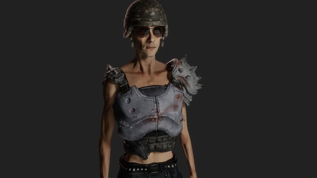 Strange Cyberpunk Soldier 3D Модель .c4d .max .obj .3ds .fbx .stl .blend 
