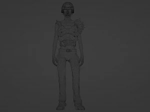 Дивний кіберпанк-солдат 3D Модель