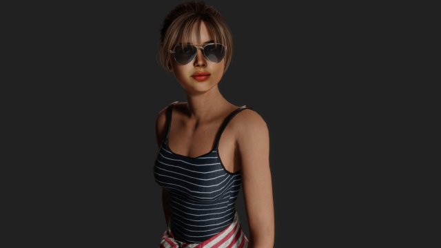 Sophia confident youth Model 3D .c4d .max .obj .3ds .fbx .stl .blend 