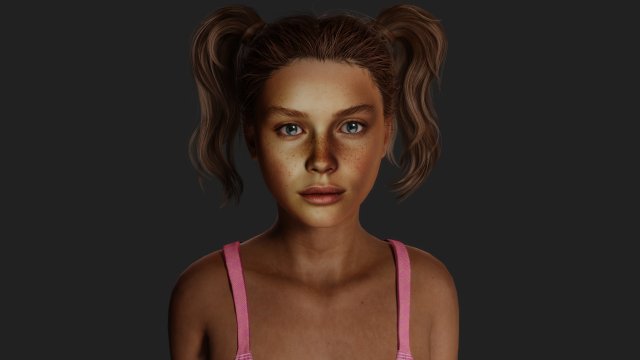 Athletic Freckled Student 3D Model .c4d .max .obj .3ds .fbx .stl .blend 