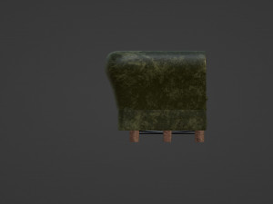 Dark Green Spotted Leather Sofa 3D Модель