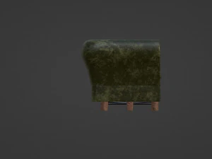 Dark Green Spotted Leather Sofa 3D Model