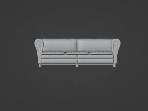 Dark Green Spotted Leather Sofa 3D Model