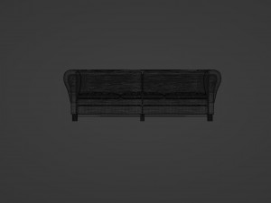 Dark Green Spotted Leather Sofa 3D Модель