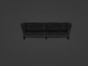 Dark Green Spotted Leather Sofa 3D Model