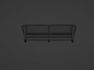 Dark Green Spotted Leather Sofa 3D Модель