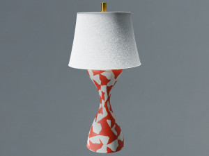 Modern hourglass shaped table lamp with red spots 3D Model