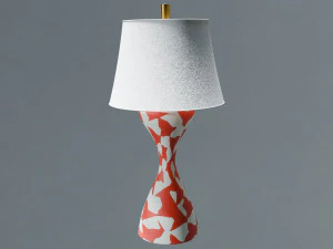 Candeeiro de mesa moderno em forma de ampulheta com manchas vermelhas Modelo 3D