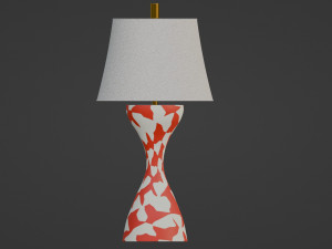 Modern hourglass shaped table lamp with red spots Modèle 3D