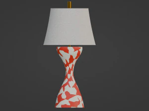 Modern hourglass shaped table lamp with red spots 3D Model