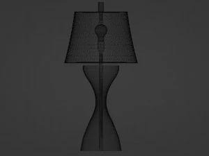 Modern hourglass shaped table lamp with red spots 3D Model