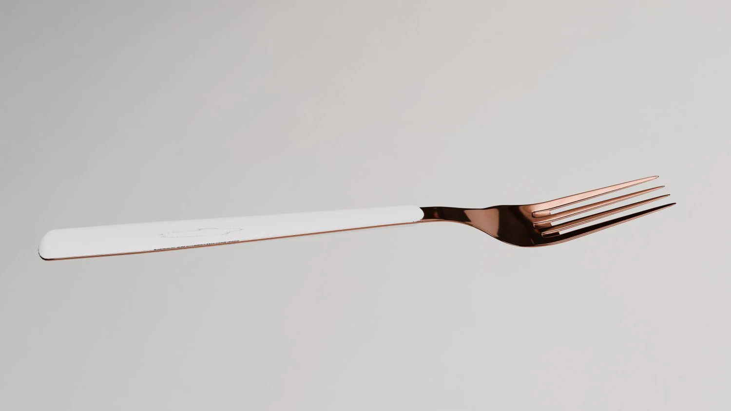 Sleek copper fork with durable white handle 3D Model .c4d .max .obj .3ds .fbx .stl .blend 