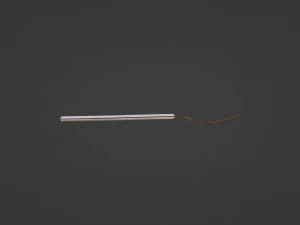 Sleek copper fork with durable white handle 3D Model