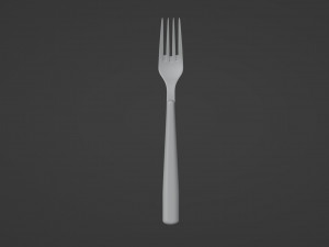 Sleek copper fork with durable white handle 3D Модель
