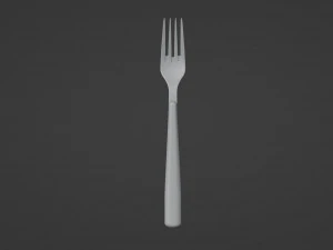 Sleek copper fork with durable white handle 3D Model