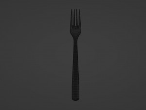 Sleek copper fork with durable white handle 3D Модель