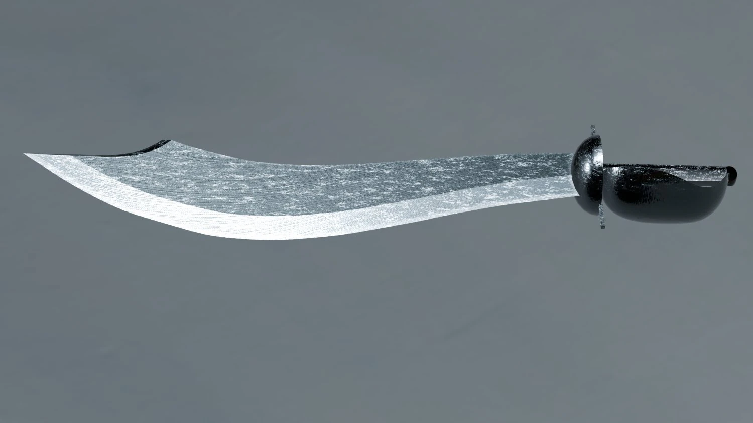 Shiny Silver Pirate Cutlass 3D Model .c4d .max .obj .3ds .fbx .stl .blend