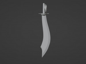 Shiny Silver Pirate Cutlass 3D Model