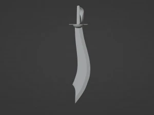Shiny Silver Pirate Cutlass 3D Model