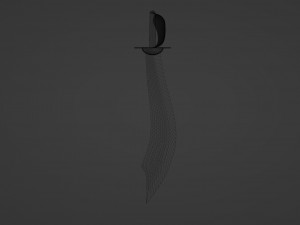 Shiny Silver Pirate Cutlass 3D Model