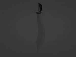 Shiny Silver Pirate Cutlass 3D Model