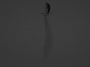 Shiny Silver Pirate Cutlass 3D Model