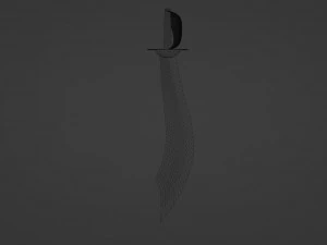 Shiny Silver Pirate Cutlass 3D Model