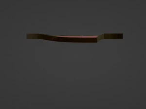 Uno scudo riscaldatore rosso con una parte superiore appuntita e una croce dorata Modello 3D