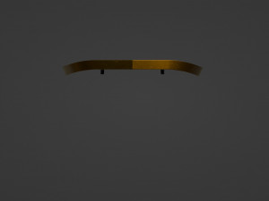 A red heater shield with a pointy top and a golden cross Model 3D