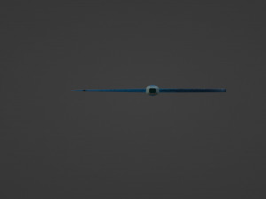 A Roman Dolabra with a light blue blade of cracked crystal 3D Model