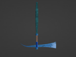 A Roman Dolabra with a light blue blade of cracked crystal 3D Model