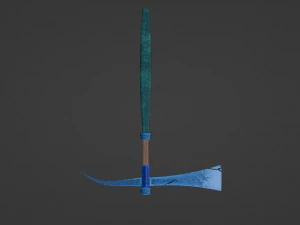 A Roman Dolabra with a light blue blade of cracked crystal 3D Model