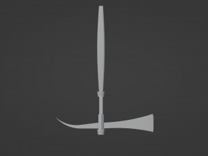 A Roman Dolabra with a light blue blade of cracked crystal 3D Model