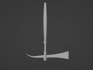 A Roman Dolabra with a light blue blade of cracked crystal 3D Model