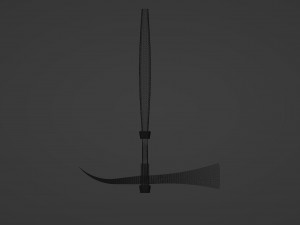 A Roman Dolabra with a light blue blade of cracked crystal 3D Model