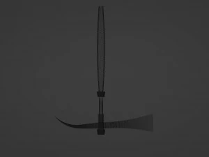 A Roman Dolabra with a light blue blade of cracked crystal 3D Model