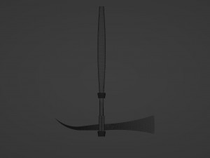 A Roman Dolabra with a light blue blade of cracked crystal 3D Model