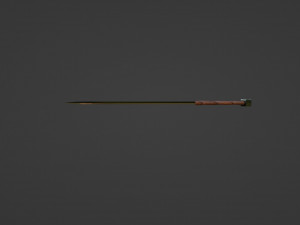Rose gold machete with a leather grip 3D Model