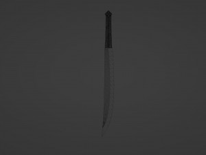 Rose gold machete with a leather grip 3D Model